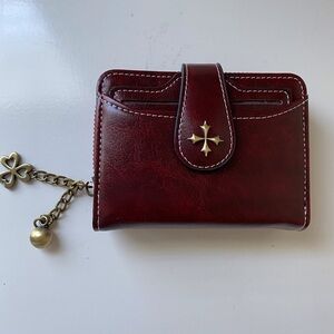 New burgundy leather wallet
